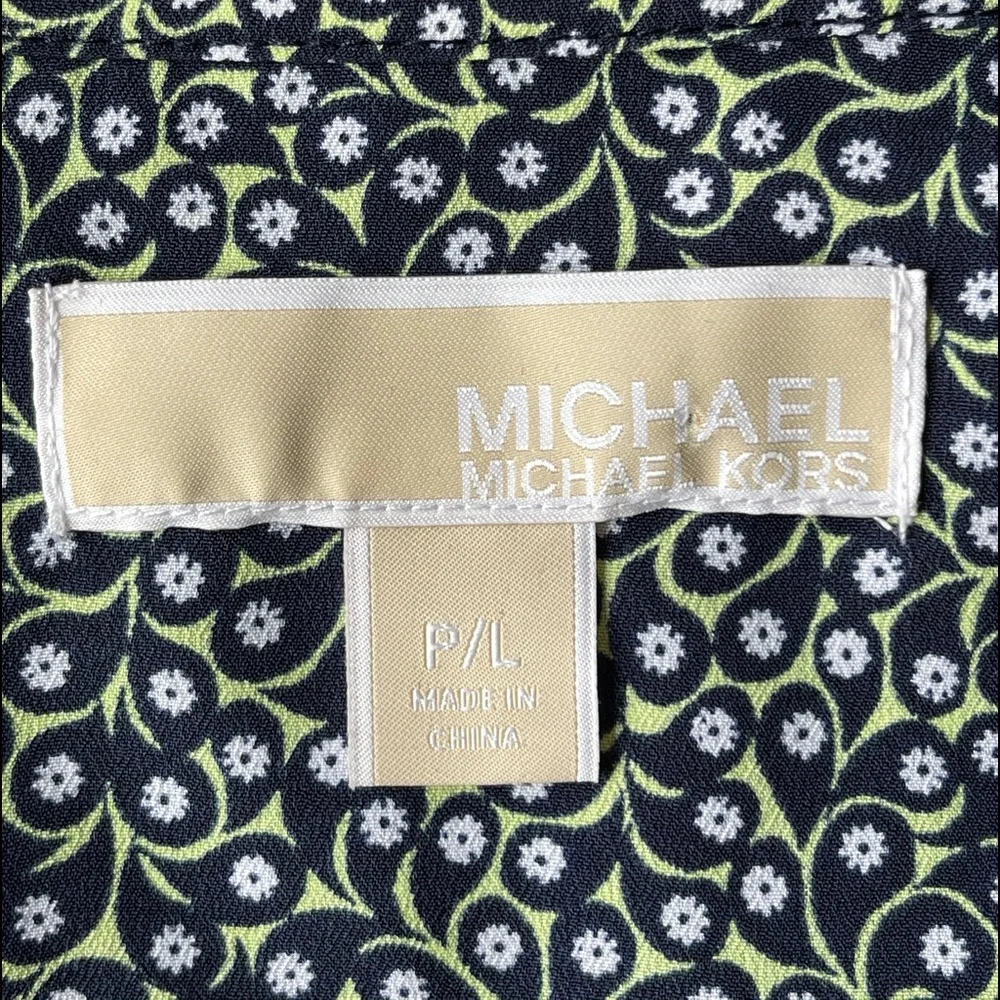 MICHAEL Michael Kors Women's Petite Printed Floral Front-Zip Shirt/Top US LP - Picture 14 of 17